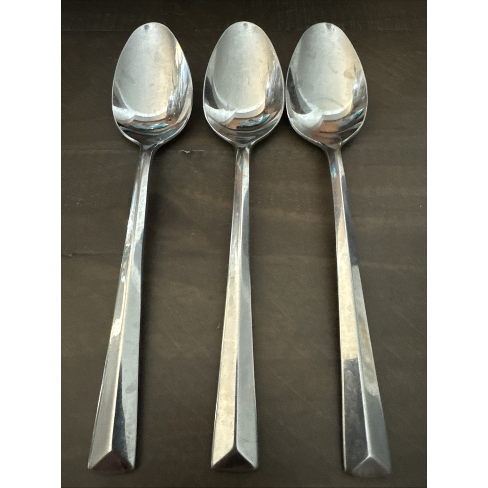 Reed and Barton Stainless Taos Korea Glossy Soup Spoons  Set Of 3
